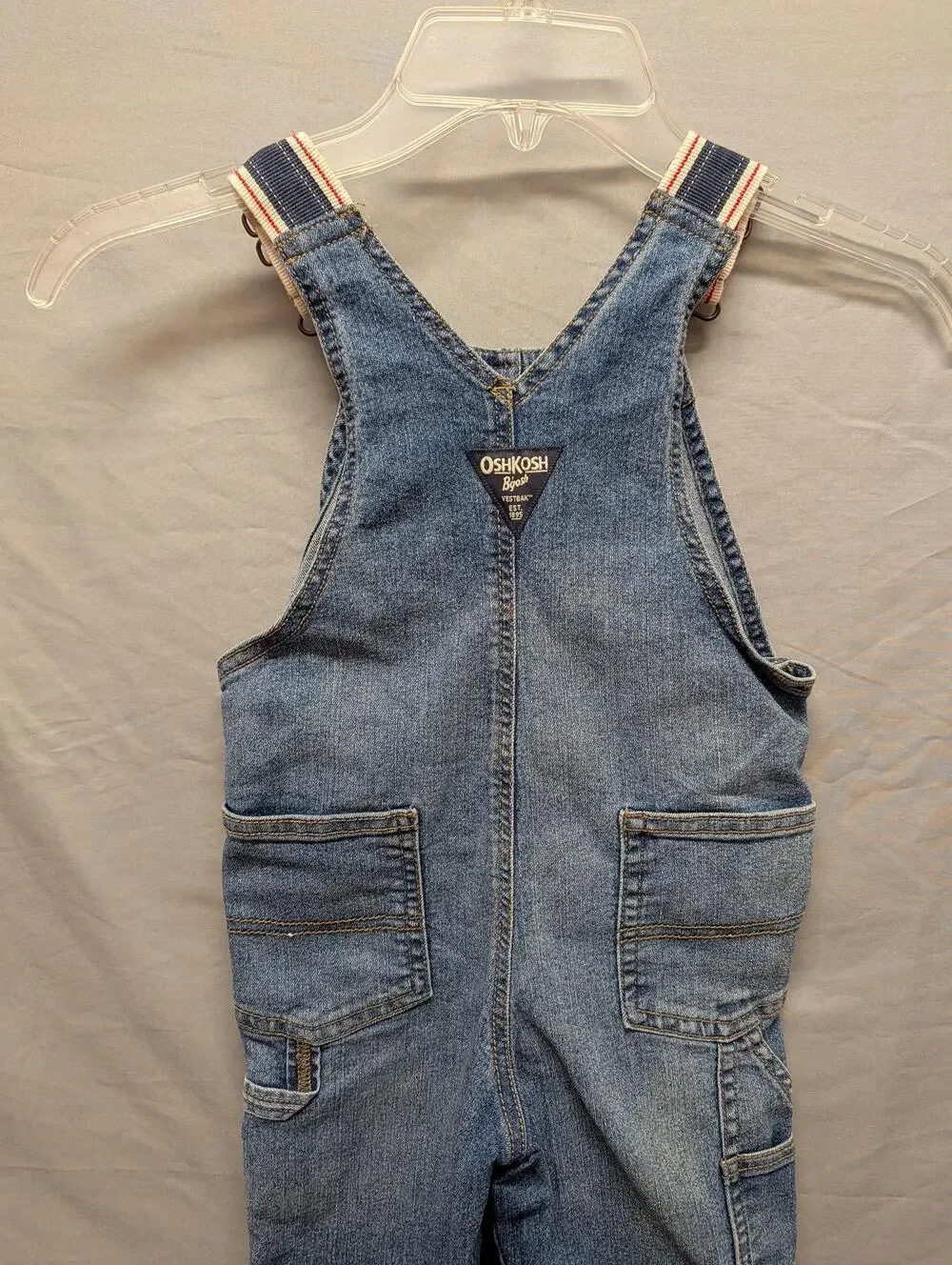 OshKosh B'gosh Overalls Boys 3T Blue Denim Bib Carpenter Adjustable Straps Kids